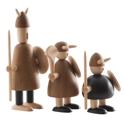 Figurines vikings en bois Jacob Jensen